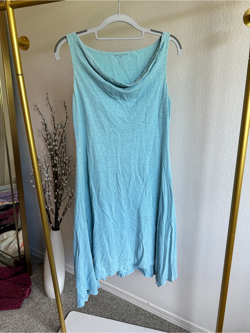 Eileen Fisher light aqua organic cotton tunic/dress